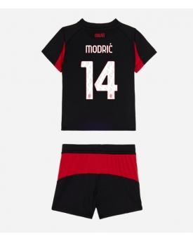 Billige Fotballdrakt AC Milan Luka Modric #14 Replika Hjemmedraktsett Barn 2025-26 Kortermet (med bukser)